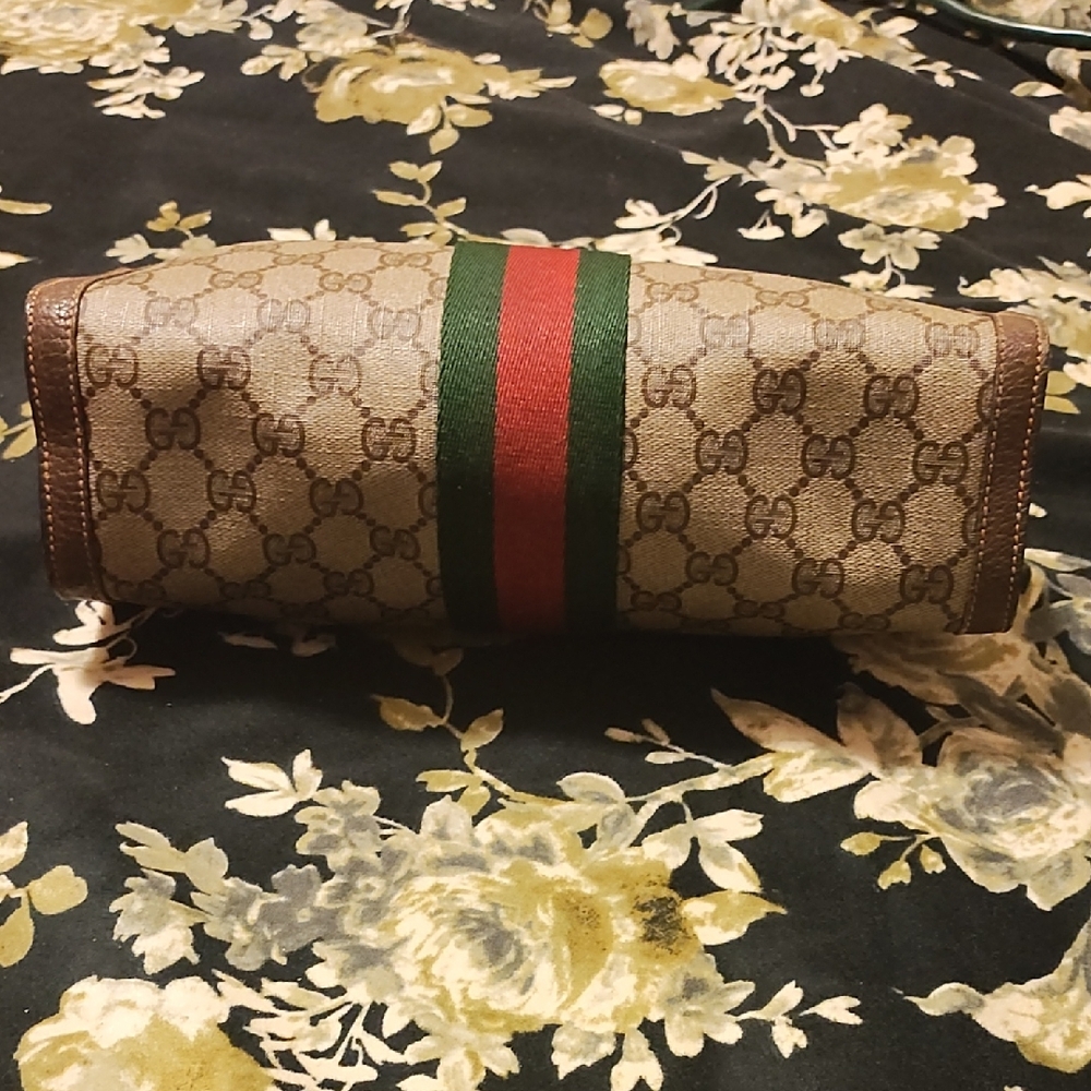 Vintage Gucci Sherry Line Beige and Brown GG Monogram Clutch - Picture 9 of 15